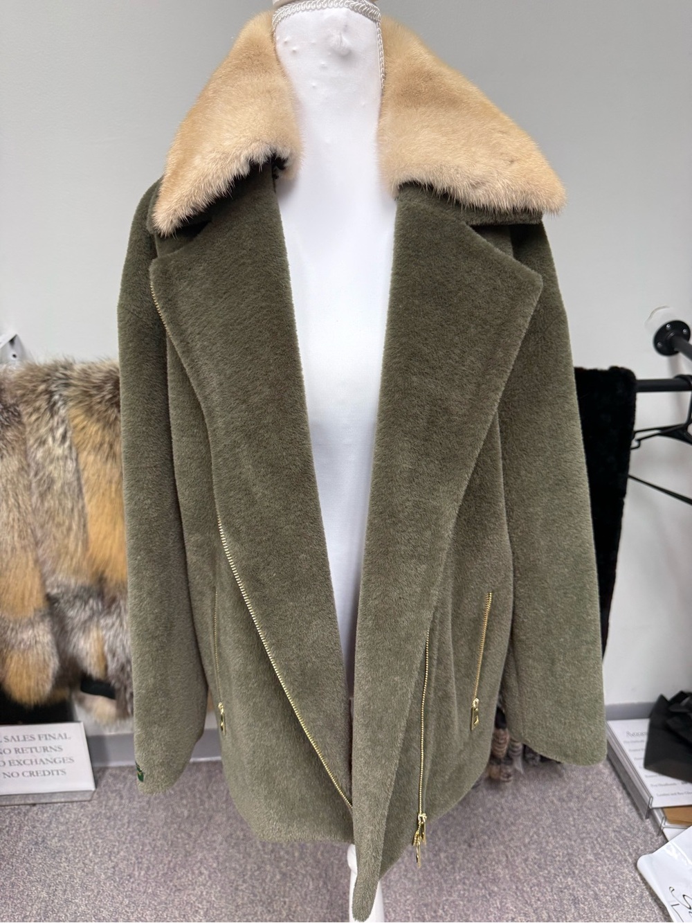 SHEARED BABY LLAMA AND MINN COAT